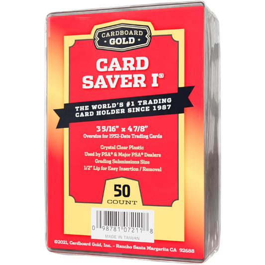 Cardboard Gold - Card Saver 1 - Semi-Rigid Toploaders (PSA Grading Annerkendt) - 50 stk. - Sleeves