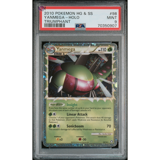 Yanmega - 98/102 - PSA 9 - HeartGold & Soul Silver : Triumphant