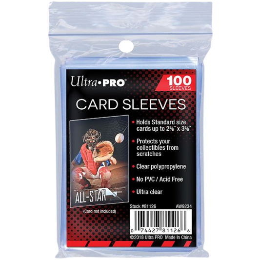 100 lommer - Ultra Pro Basic Soft Sleeves (Perfekt til Pokemon kort mm.)