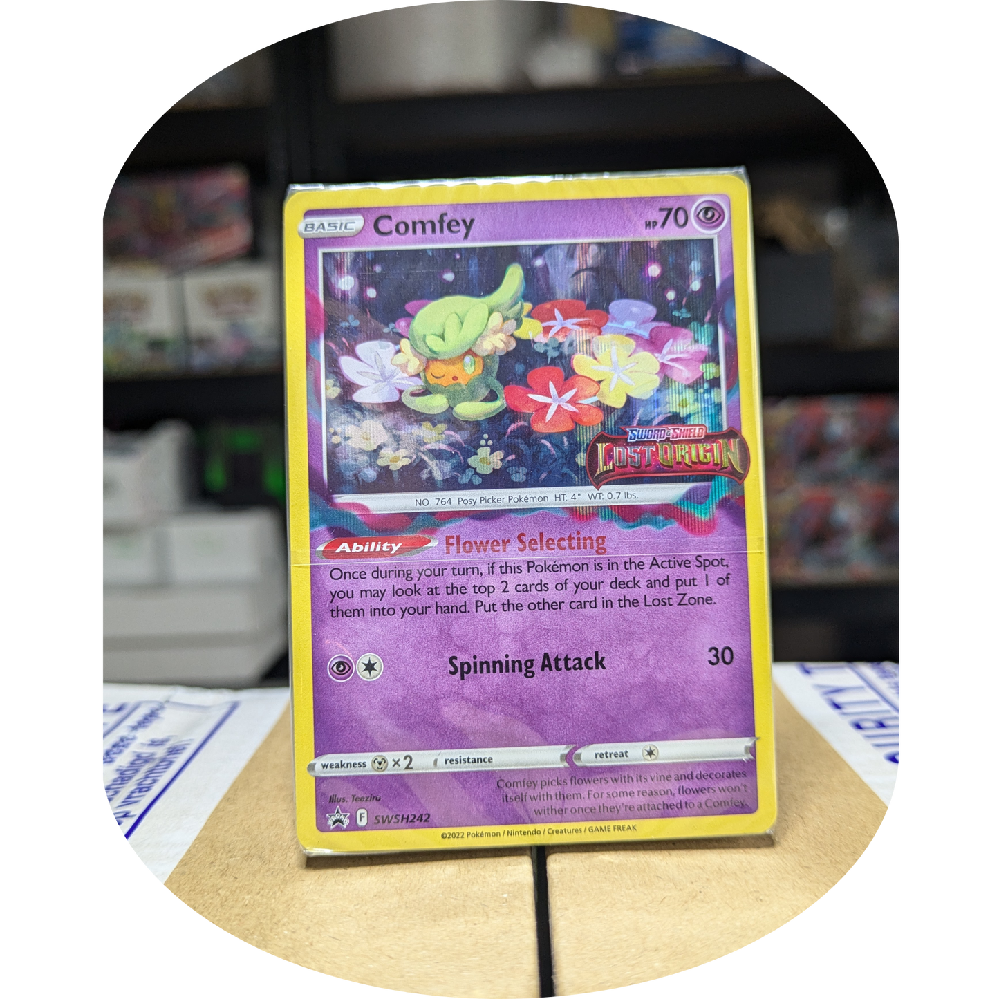 Prerelease Promo Pakker Sealed - Gengar SWSH241 - Machamp SWSH243 - Comfey SWSH242 - Finneon SWSH240 -Lost Origin