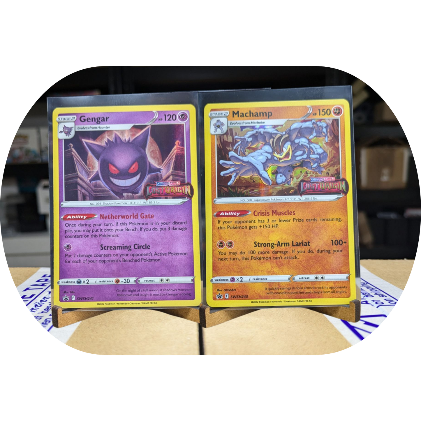 Gengar SWSH241 - Machamp SWSH243 - Lost Origin - Prerelease Promo singles