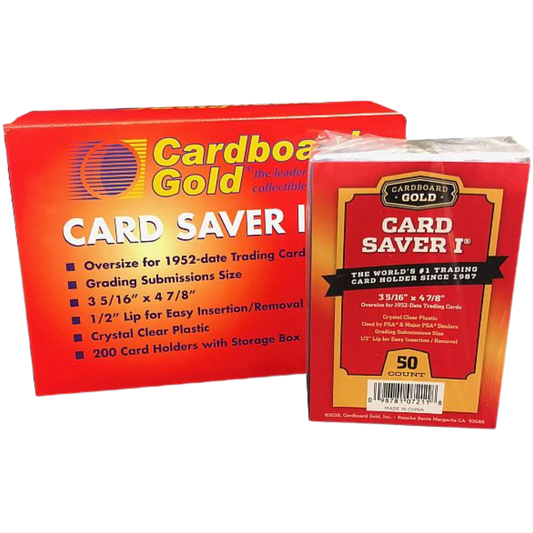 Cardboard Gold - Card Saver 1 - Semi-Rigid Toploaders Standard (PSA Grading Annerkendt) - Display m. 4x50, 200 stk.) - Sleeves