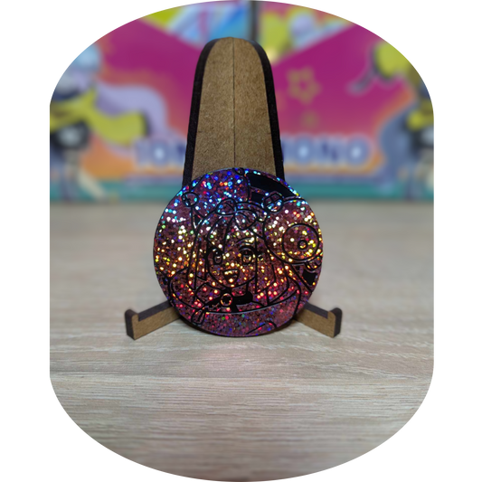 Iono Coin - Pokemon-Mønt + Terningesæt - Lyserød (Flip Coin/Badge/Emblem/Dice)