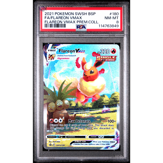 Flareon Vmax - SWSH180 - PSA 8 - Sword & Shield : Flareon VMAX Premium Collection
